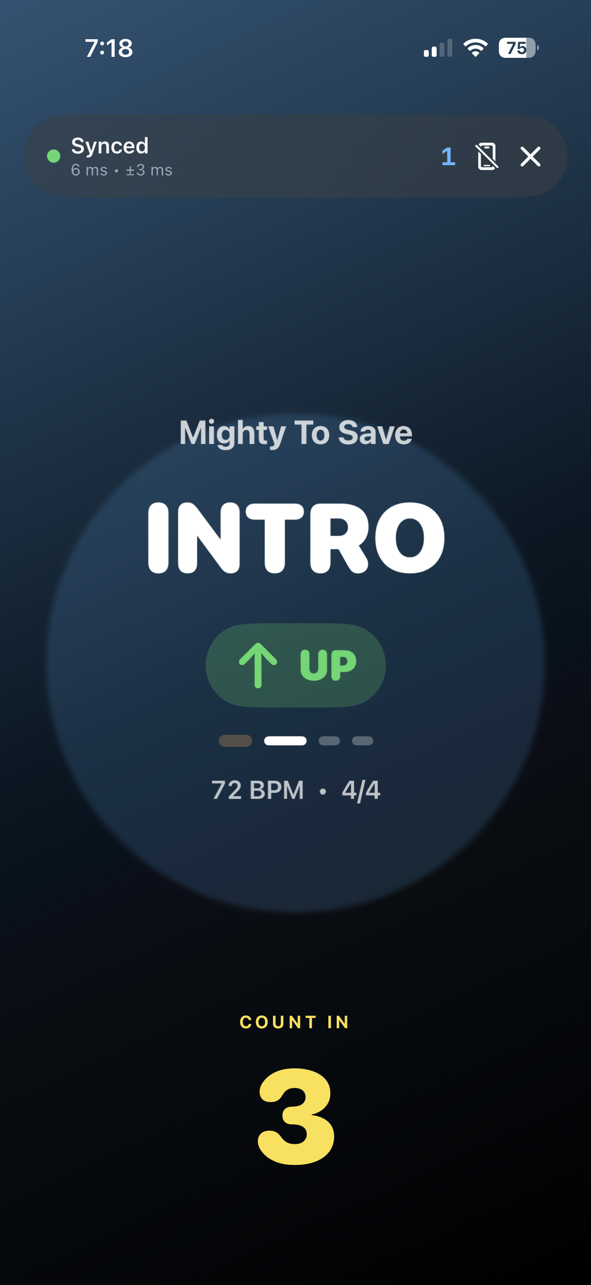 Musician screen counting in
