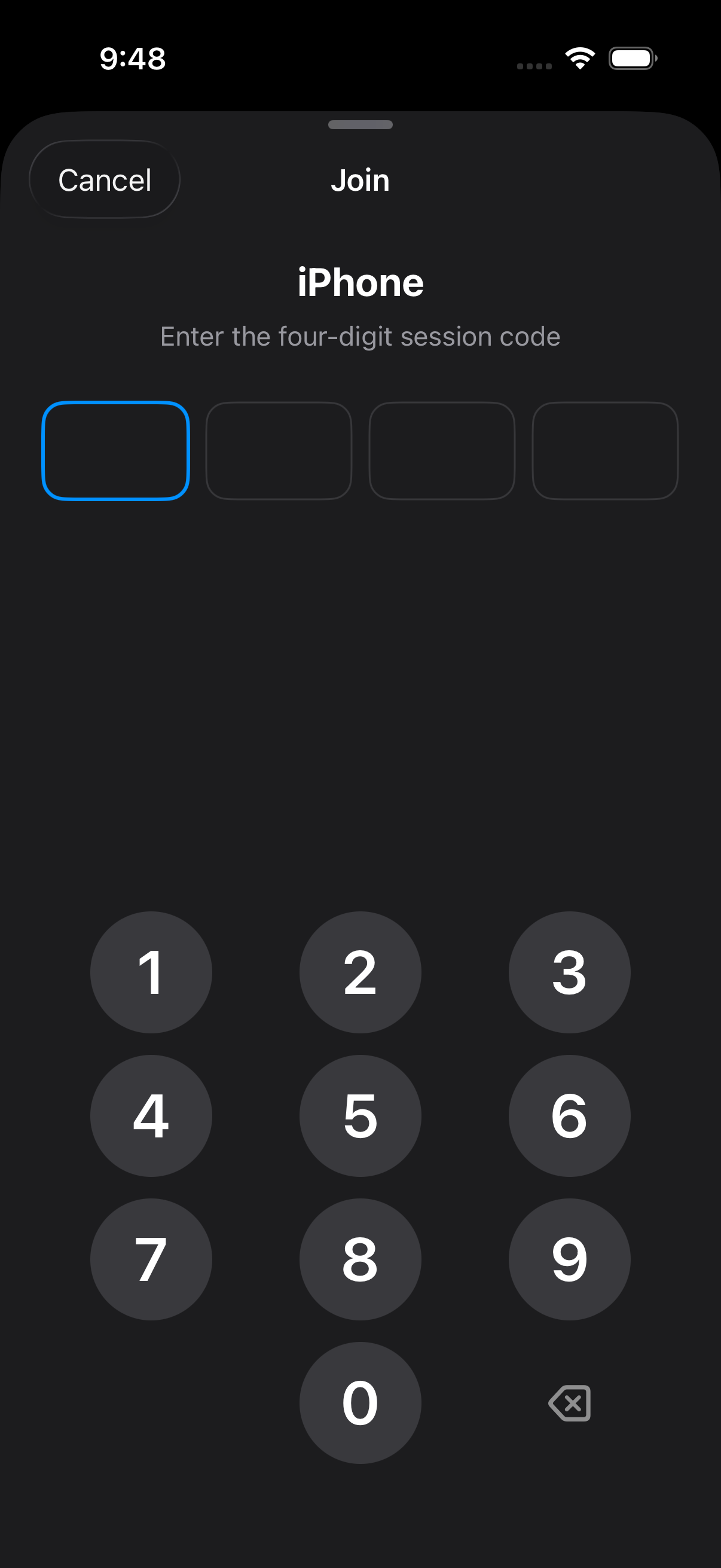 Four digit join keypad